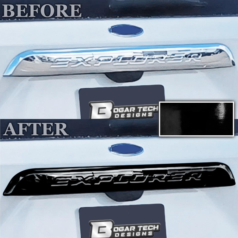 BOGAR TECH DESIGNS Rear Trunk Chrome Delete Overlay Compatible with