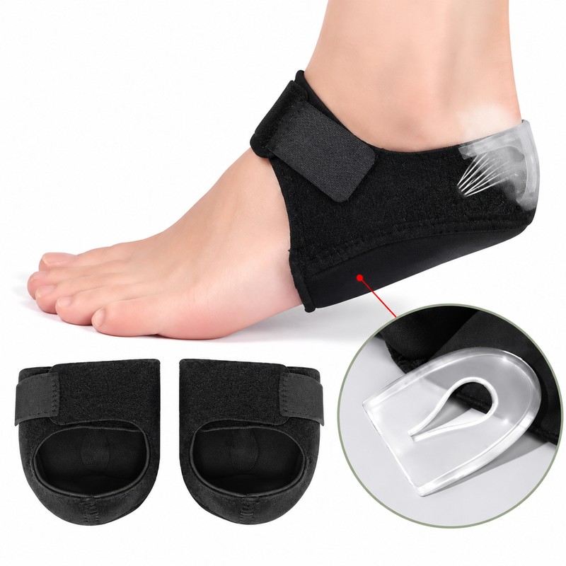 1 Pair Silicone Heel Pads for Shoes – Adjustable Strap