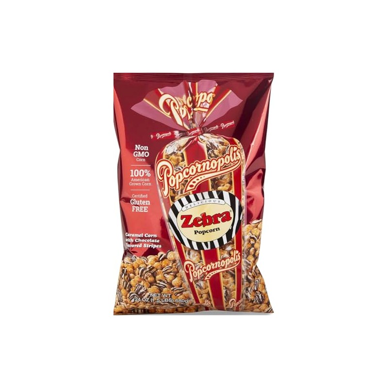Gourmet Popcorn Snacks, Zebra, 24 ounces