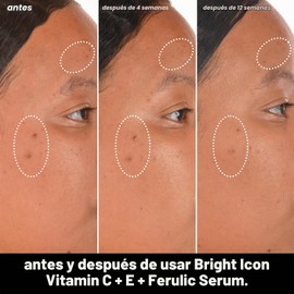 e.l.f. SKIN Bright Icon Vitamina C + E + suero ferúlico, suero facial iluminador y calmante, ayuda a un tono uniforme de la piel, vegano y libre de crueldad, 1 onza líquida