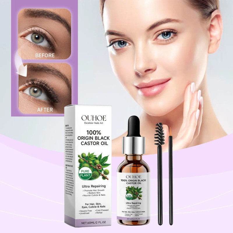 Aceite De Ricino Para Masaje De Cejas, Cabello Y Pestañas,