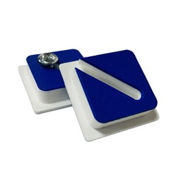 REFLECTIVE SOLUTIONS - Chain Link Fence Sign Mounting Brackets - 2 Pack - Blue/White - Tamperproof Metal Sign Bracket - Secure Your Fence Signs with Fence Sign Holder Bracket - Sign Mount Bracket