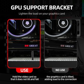 Graphics Card GPU Support Bracket, Prevent GPU Sag Bracket, GPU Brace for Computer Gaming Graphics Card (L-Black)