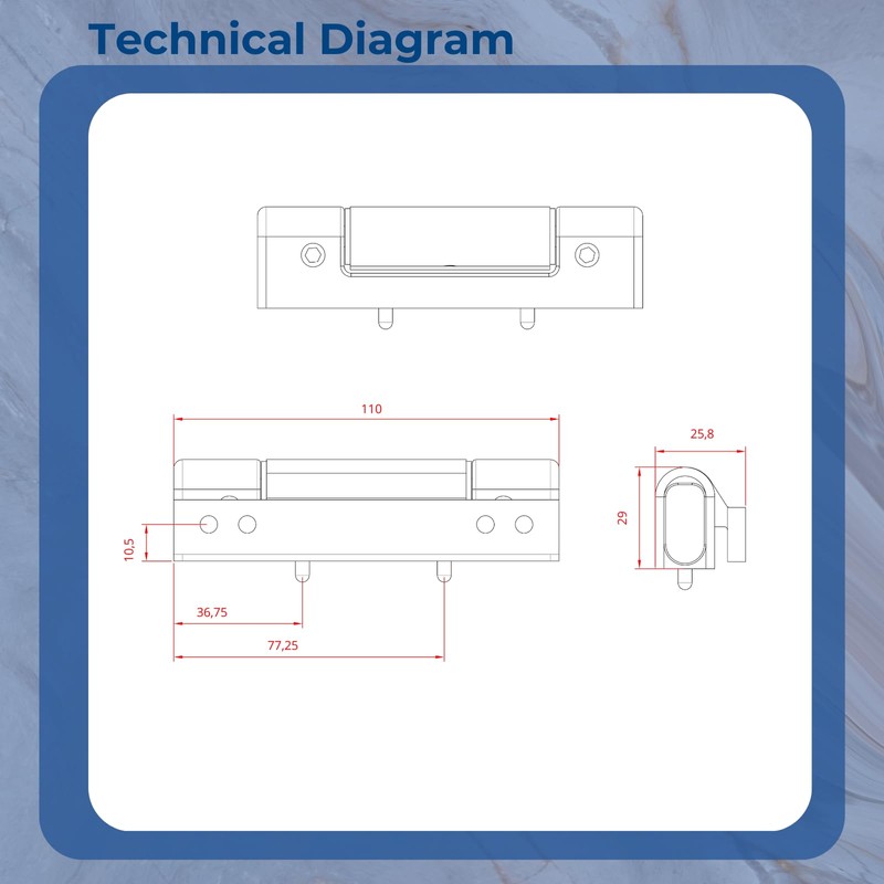Upvc Door Hinges - 110mm Adjustable Flat Butt Hinge White