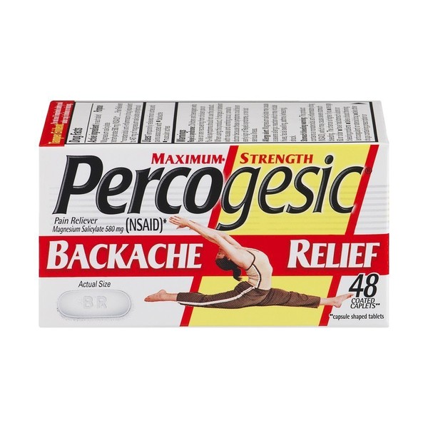 Percogesic Backache Relief Caplets 48 Caplets (Pack of 5)
