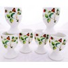 Strawberries & Butterflies Eggcups Set of 6 Bone China Strawberries