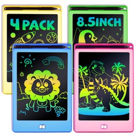 POPERFUN 4 Pack LCD Writing Tablet for Kids, 8.5 Inch Colorful Toddler Doodle Board Gifts for Toddlers 3 4 5 6 7 8 Year Old Girls Boys, Drawing Tablet for Erasable Reusable Electronic, Paint Toys