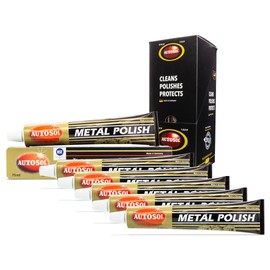 Autosol Metal Polish Pack of 6 x 75ml – Multipurpose Brass Chrome Polish Restores Shine and Prevents Tarnishing – Stainless Steel Polish Tarnish Remover – No Residue Metal Polishing Compound
