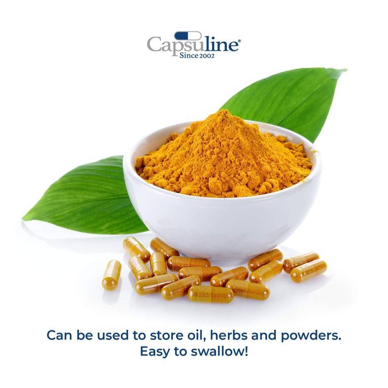 Capsuline Size 2 Empty Vegan Capsules, Clear - 1000 Count|