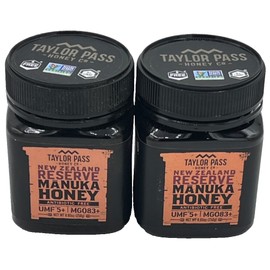 Taylor MANUKA HONEY Taylor Pass, New Zealand,  UMF 5+/ MGO 83+, #8.83 oz.  #2 JARS