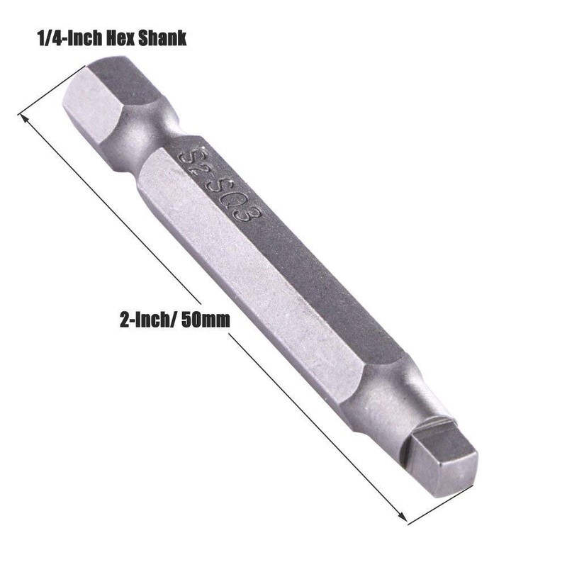 Gasea 3 Sets 2" Magnetic Square Head Screwdriver Bits 1/4"
