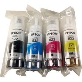 Epson Genuine Epson 522 Ink Bottles 4 Pack for ET-2720 ET-2800 ET-2803 ET-4700 ET-4800