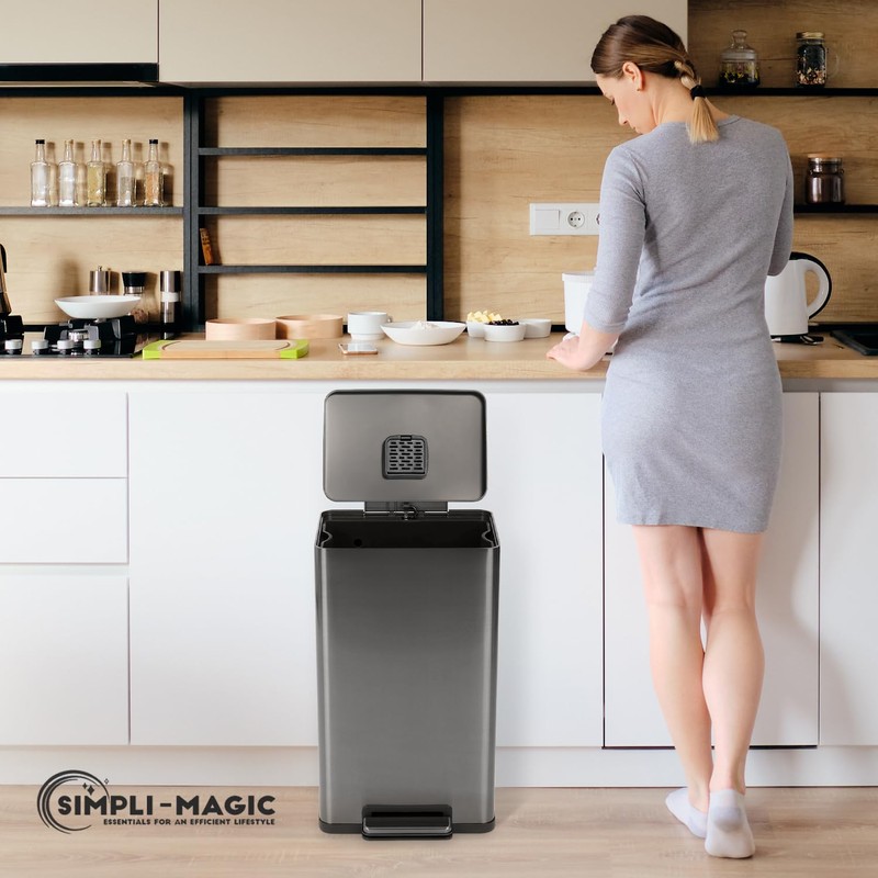 SIMPLI-Magic 13.2 Gallon (50L) Step Trash Can – Kitchen Garbage