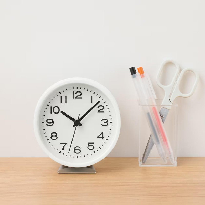 MUJI MJ-ACSW2 44275702 Analog Watch, Small (with Stand), White, 4.9