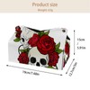 2 Pack Tissue Box Cover Holder, Skulls Roses Flowers Rectangle