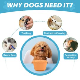 Silicone Slow Feeder Dog Bowl for Large Breed, Silicone Anti-Choking Slow Food Bowl for Dogs to Distraction, Anxiety Relief & Enrichment，Orange L