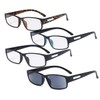 Eyekepper 4 Pack Comfort Reading Glasses include Reader Sunglasses for