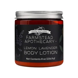 Farmstead Apothecary 100% Plant Based Body Lotion with Organic Safflower Oil, Organic Sunflower Oil & Organic Vitamin E Oil, 8 Oz (Lemon Lavender)