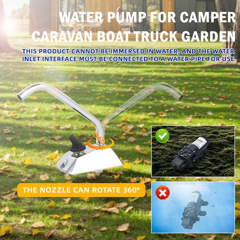 Riloer Water Pump, 12V Pump DC Self-Priming Water Pump High