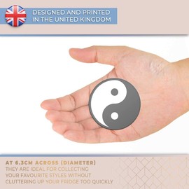 Magnet for Refrigerator, Fridge BW - Yin Yang Yoga Meditation for Office, Cabinet and Whiteboard, Magnetic Stickers, 40157