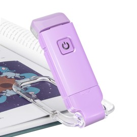 BIGMONAT Book Reading Light USB Rechargeable Bookmark Light LED Clip on Book Lights Reading Lights for Books in Bed Small Book Light for Kids Brightness Adjustable for Eye Protection Violet