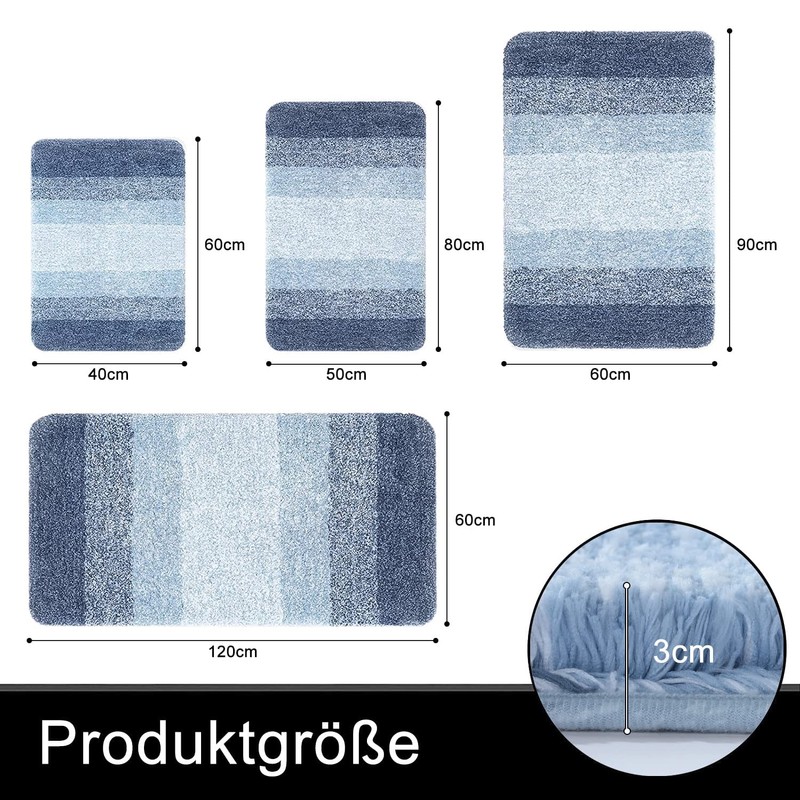 Homaxy Soft Bathroom Rug 40 x 60 cm, Non-Slip Washable