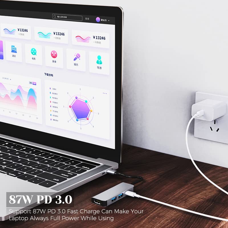 4 in 1 Type C Hub Multifunctional USB Dock HDMI