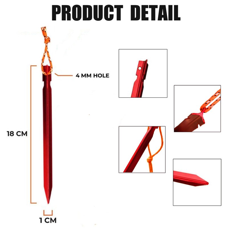 12 Pieces Tent Pegs - Y-Shaped Aluminium Alloy Campingtent Stake