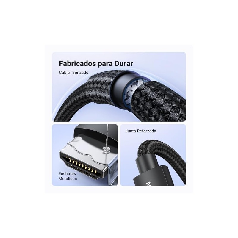 UGREEN Cable HDMI 2.1 8K, Alta Velocidad 48Gbps 120Hz 60Hz