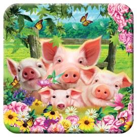 3D LiveLife Cork Coaster - Pig Pen from Deluxebase. Lenticular 3D Farm Coaster. Non-Slip Table Coasters Featuring Original Artwork by Michael Searle. Ideal for Home Decor.