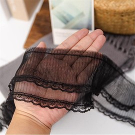 2 yards 9 cm ruffled tulle lace trim, lace trim, decorative ribbon, lace fabric, pull ruffle, gift ribbon, crochet border, lace roll, sewing trim, pearl ribbon, ruffle ribbon, lace braid, decorative