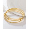 Aixsix Stackable Bangle Bracelets for Women 14K Gold Plated Triple