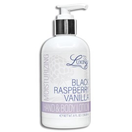 Daily Vegan Hand & Body Lotion for Dry Skin,Made with Jojoba Oil & Vitamin E, USA Made, Non Greasy Phthalate/Sulfate/Paraben Free & Cruelty-Free Formula, 8 oz (8 oz, Black Raspberry Vanilla)