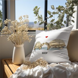 HONLUNG Boop Turtle Throw Pillow Covers, Valentines Day Gifts Pillow Covers 18x18, Couple Gifts, Valentines Day Gifts