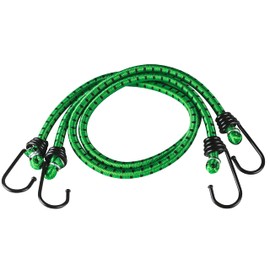 Walser Luggage Straps with Hooks, Bungee Rubber Set 2 x 60 cm Green, 2 Lashing Straps with Hooks, Luggage Strap, Tension Rope, Expander Set, Rubber Tensioner Green