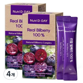 Nutri-D Day Real Bilberry 100% 15p, 30g, 4 pieces / 뉴트리디데이 리얼 빌베리 100% 15p, 30g, 4개