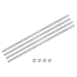 sourcing map Fully Threaded Rod M6 x 350mm 1mm Thread Pitch 304 Stainless Steel Right Hand Threaded Rods Bar Studs with Screws 4 Pack