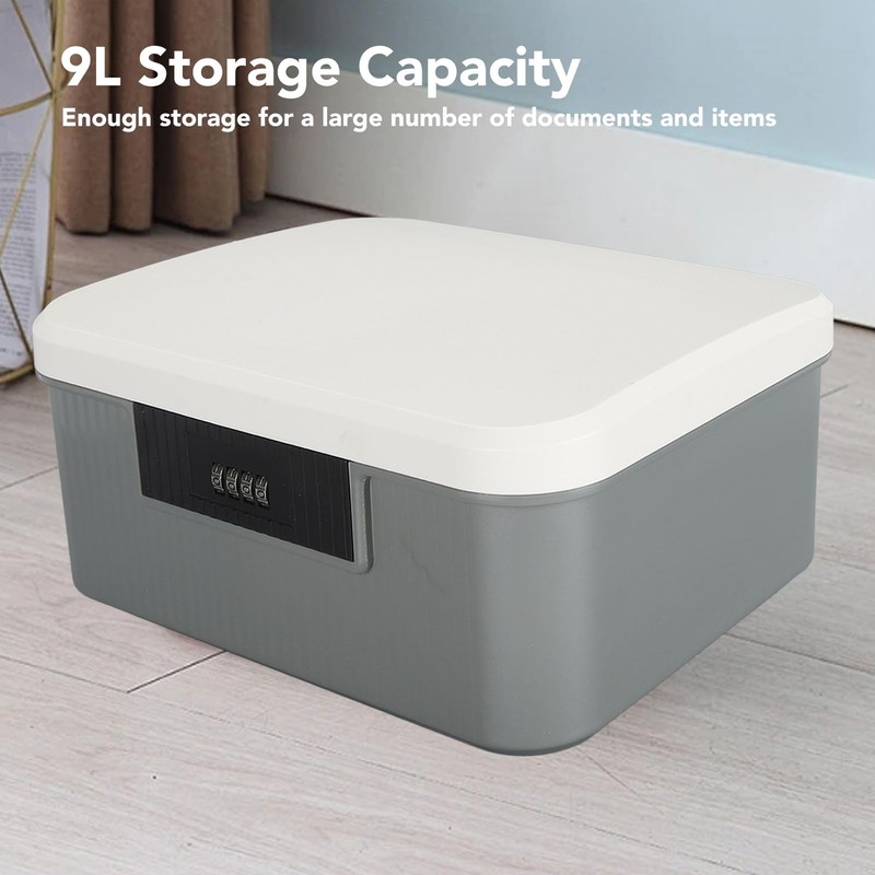 9L Capacity Document Lock Box, ABS Material Storage Trunk with