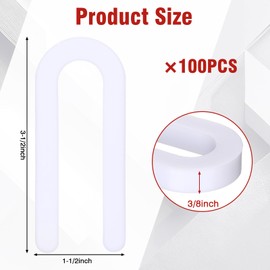 Pangda 100 Pcs 3/8 Inch Tile Spacers Nylon Horseshoe U Shaped Tile Spacers Leveling System Horseshoe Shim Clips for Flooring Deck Board Pave Leveling System, 3/8" x 1-1/2" x 3-1/2"