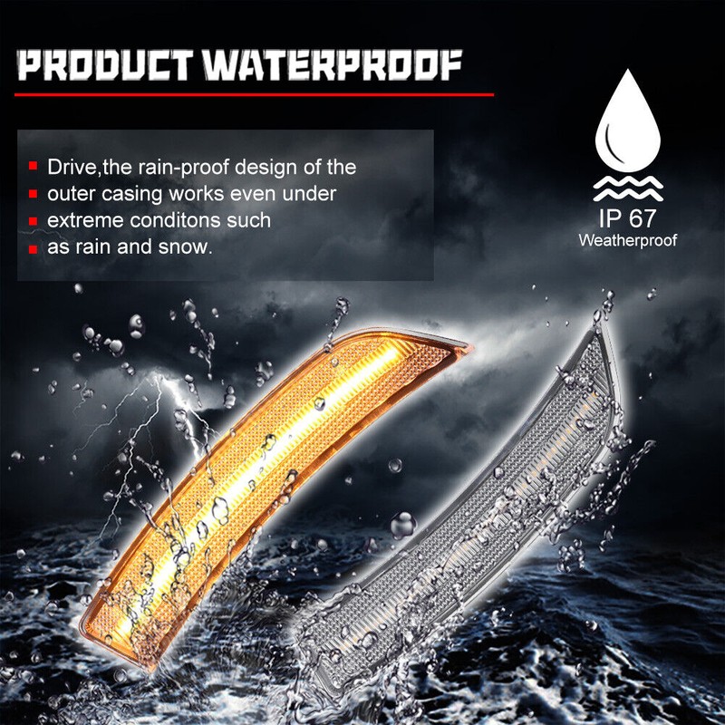 JDMTECH JDM Clear Lens Amber Full LED Side Marker Lights