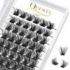 QUEWEL Lash Clusters 72 Pcs Wide Stem Individual Cluster Lashes