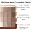 Nude Eyeshadow Palette, 16 Colours Brown Grey Nude Eye Shadows