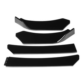 Glossy Black Universal Car Front Bumper Lip Spoiler Diffuser Body Kits + 29"/74.5CM Side Skirt Extension Rocker Panel Body Kit+ 14"/35CM Rear Bumper Lip Compatible with Most Vehicle(B)