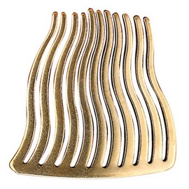 FRCOLOR Vintage Brass Hair Comb for Wedding Party Banquet Elegant Bridal Headdress Clip Durable Antique Design for Unique Hairstyles and Special Occasions