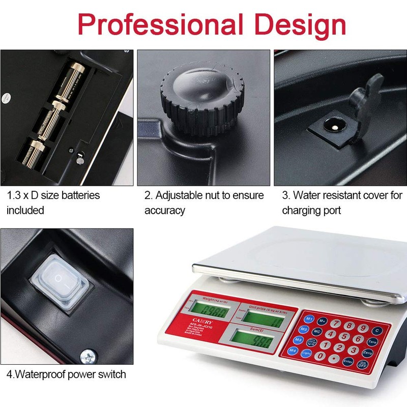 CAMRY Digital Price Computing Scale 66lb/30kg Commercial Produce Scale with