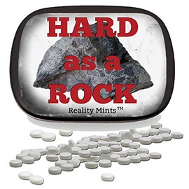Gears Out Hard as a Rock Mints - Stone Design Mint tin - Novelty Candy for Men - Wintergreen Breath Mints, Sugar-Free