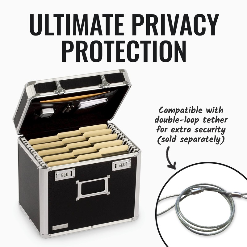 Vaultz Locking File Organizer Box - 13.5 x 13.25 x