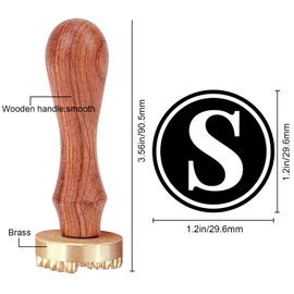 craspire Ice Cube Tray Initials S Ice Stamp Ice Stamp Tool Ice Cube Press Stamp Head Made of Brass with Removable Wooden Handle and Velvet Bags for Making Ice Drinks