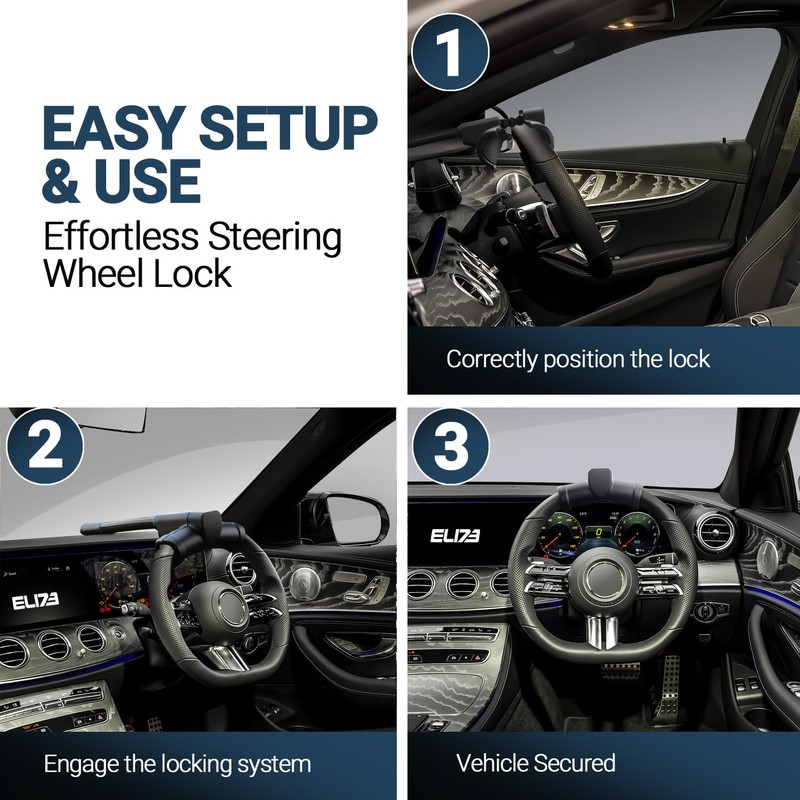 ELI73 Steering Wheel Lock for Cars & Vans - Car