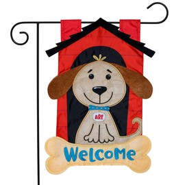 Briarwood Lane Welcome Doghouse Applique Garden Flag Everyday 12.5" x 18"